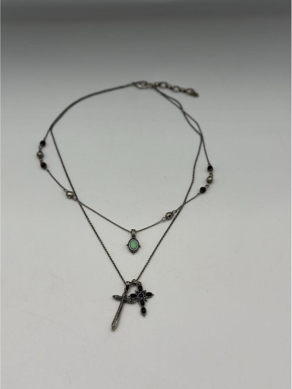 Vintage Lucky Brand Double Strand Rosary Necklace